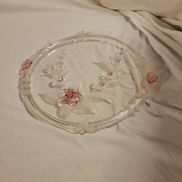 Mikasa Toska Original Walther Glass 12" Cake Plate Cherry Blossom Spring - Picture 4 of 7
